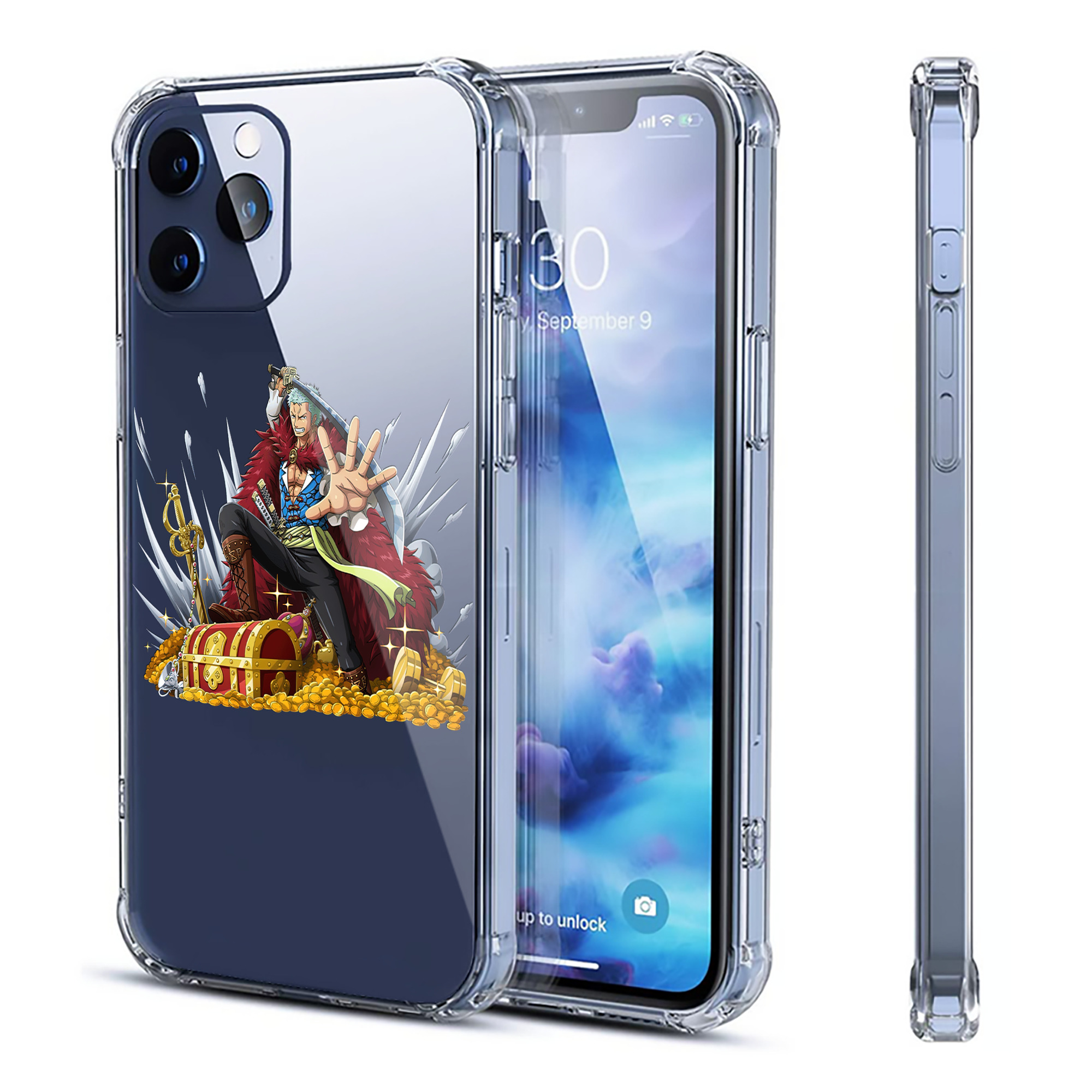 （画像用） ワンピース ロロノア・ゾロ ONE PIECE Roronoa Zoro 【iPhone 12シリーズ対応】透明スマホケース（クリアソフトケース）